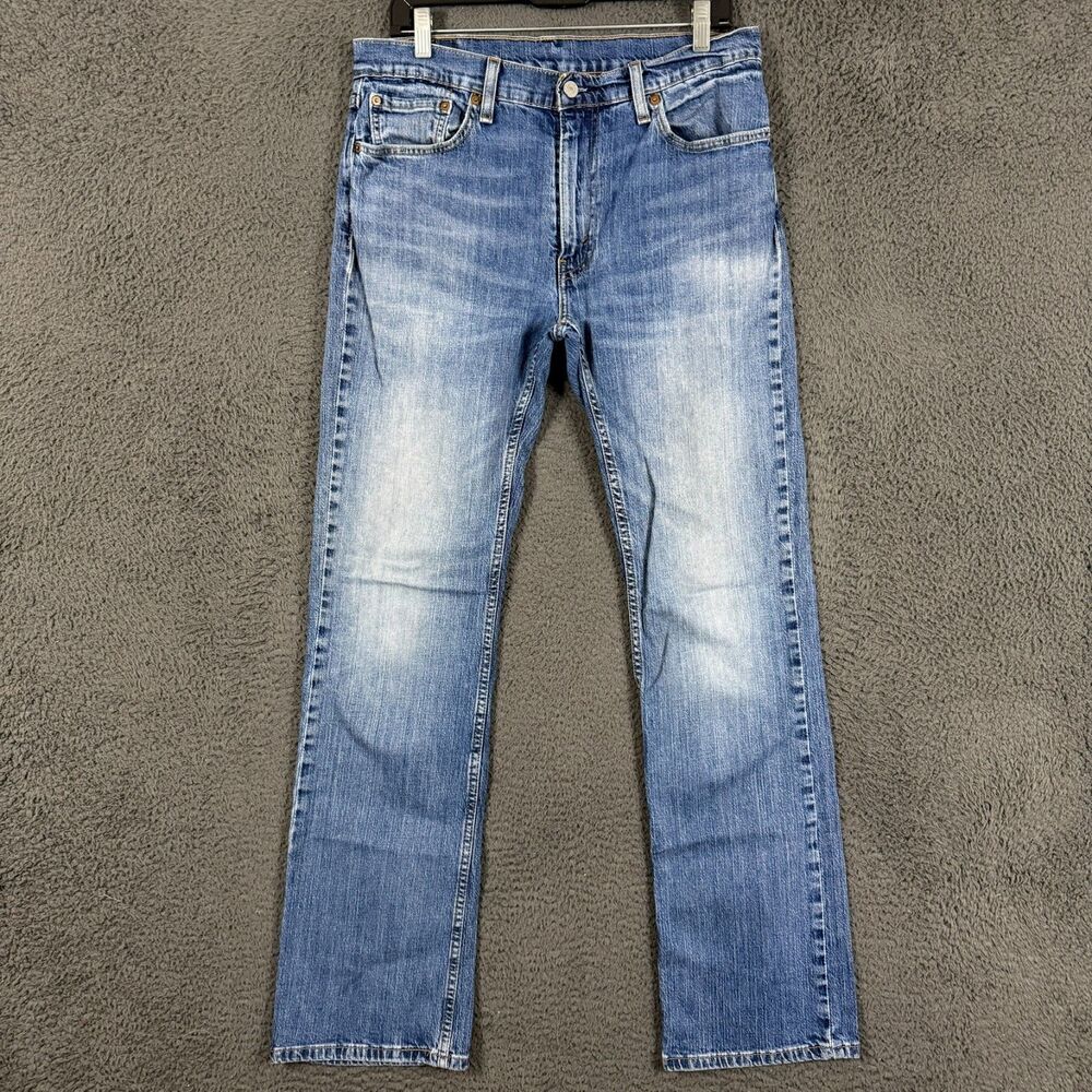 Levis 527 Jeans Mens 33x34 Blue Slim Bootcut Streth Medium Wash Denim Pants